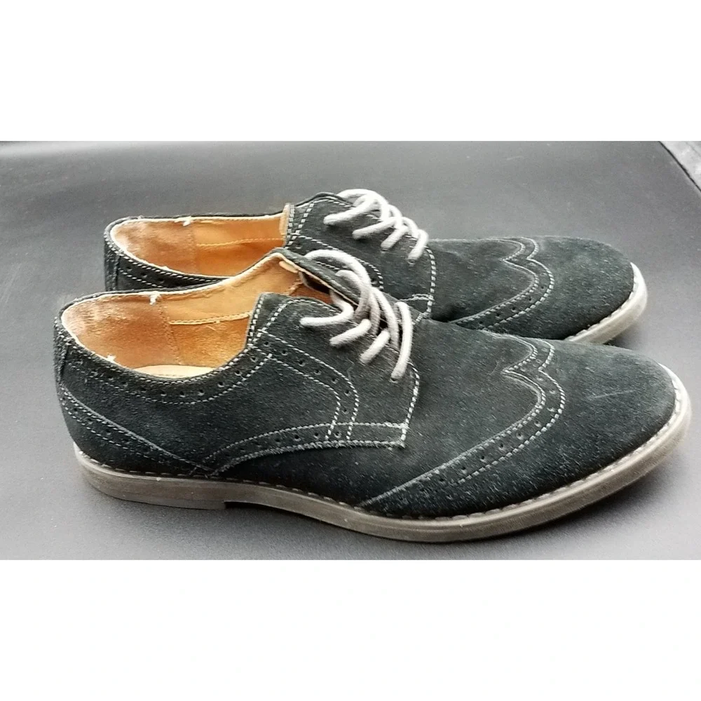 Marc Anthony Wing Tip Oxford Casual Shoes Mens Size‎ 9 M Black Suede Lace Up